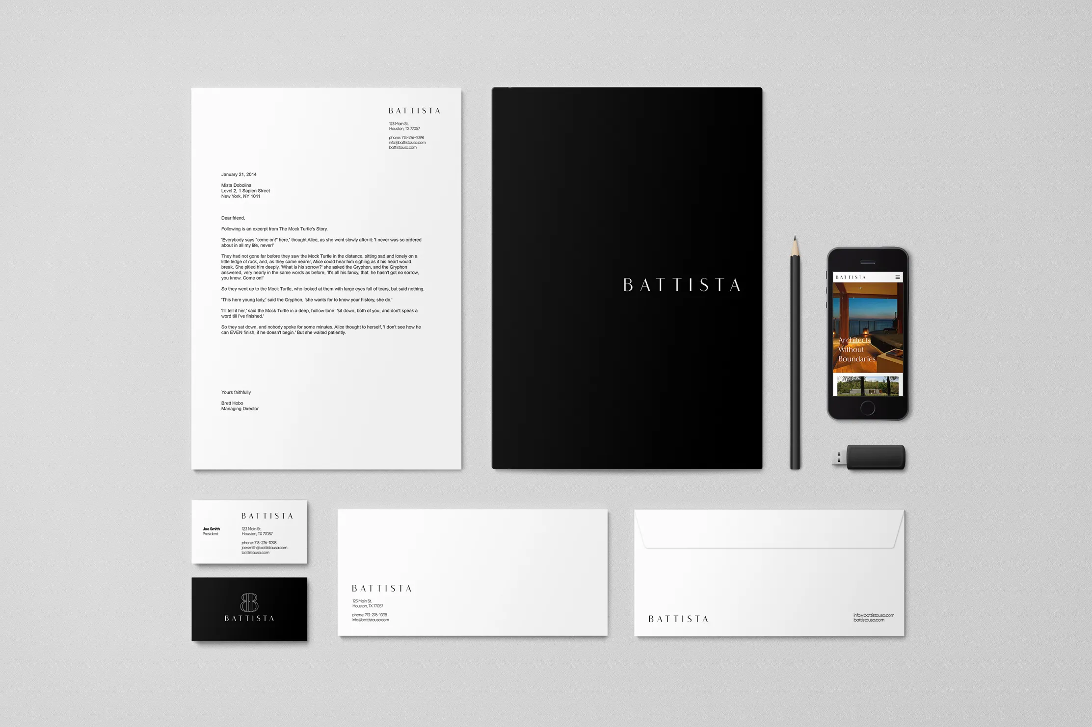 battista stationary mockup