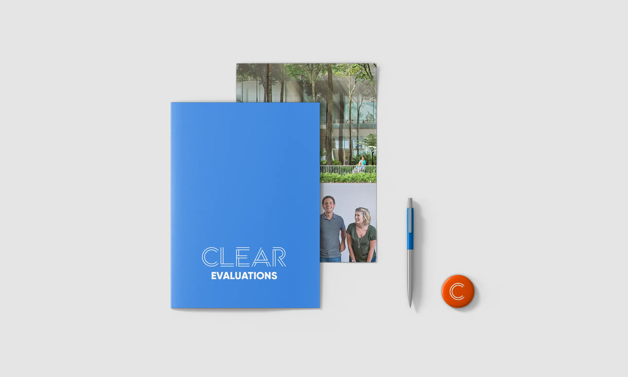 clearevaluations folder pen mockup
