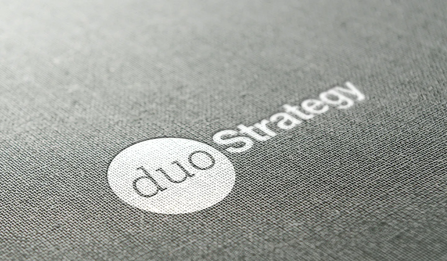 Duo strategy logo on canvas mockup