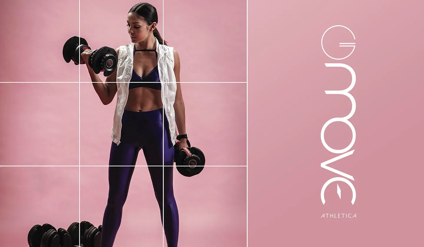 gmove model and vertical logo pink