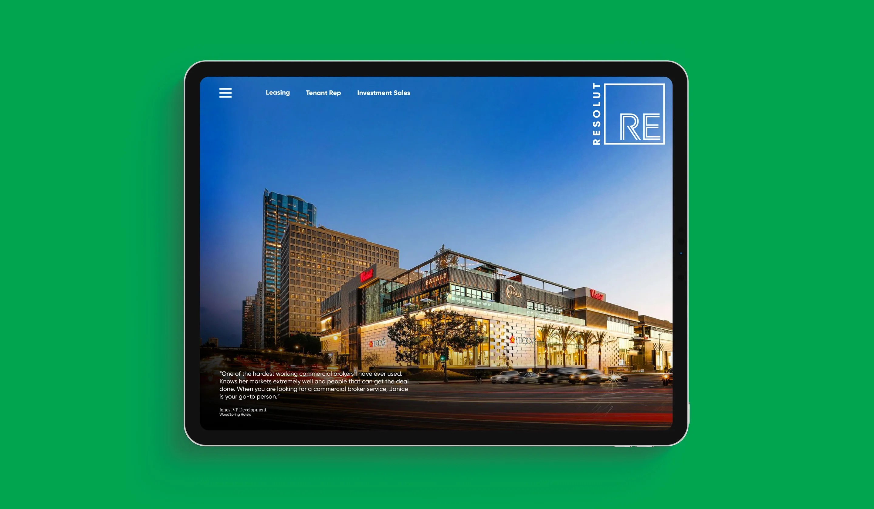 homepage mockup ipad pro