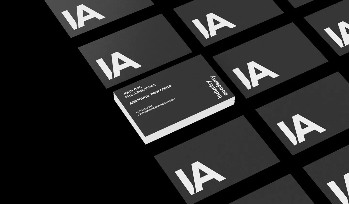 industry academy business cards mockup