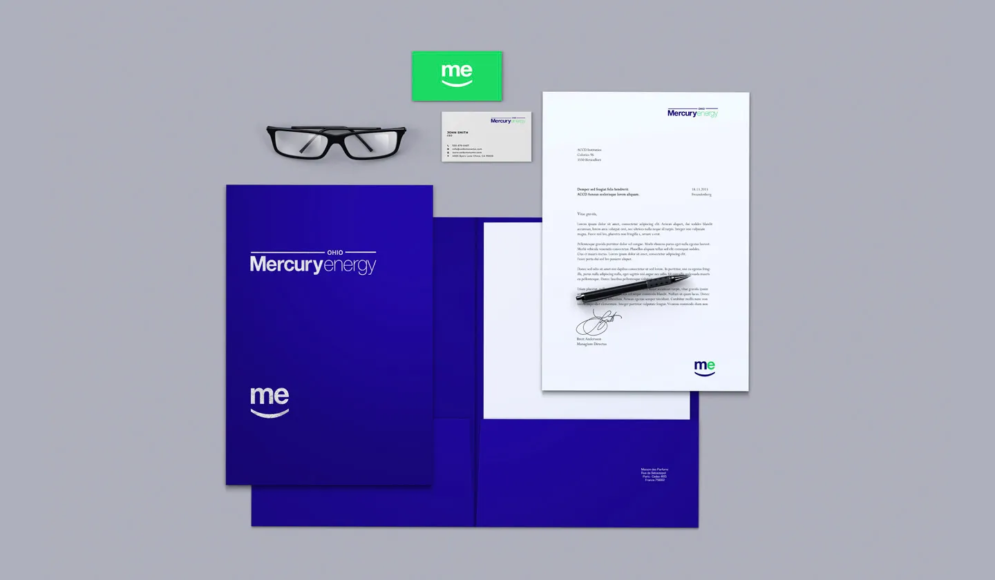 mercury energy collateral branding mockup