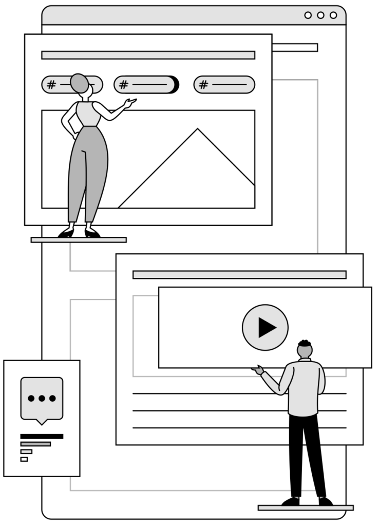 Marketers designing engaging content for web and social