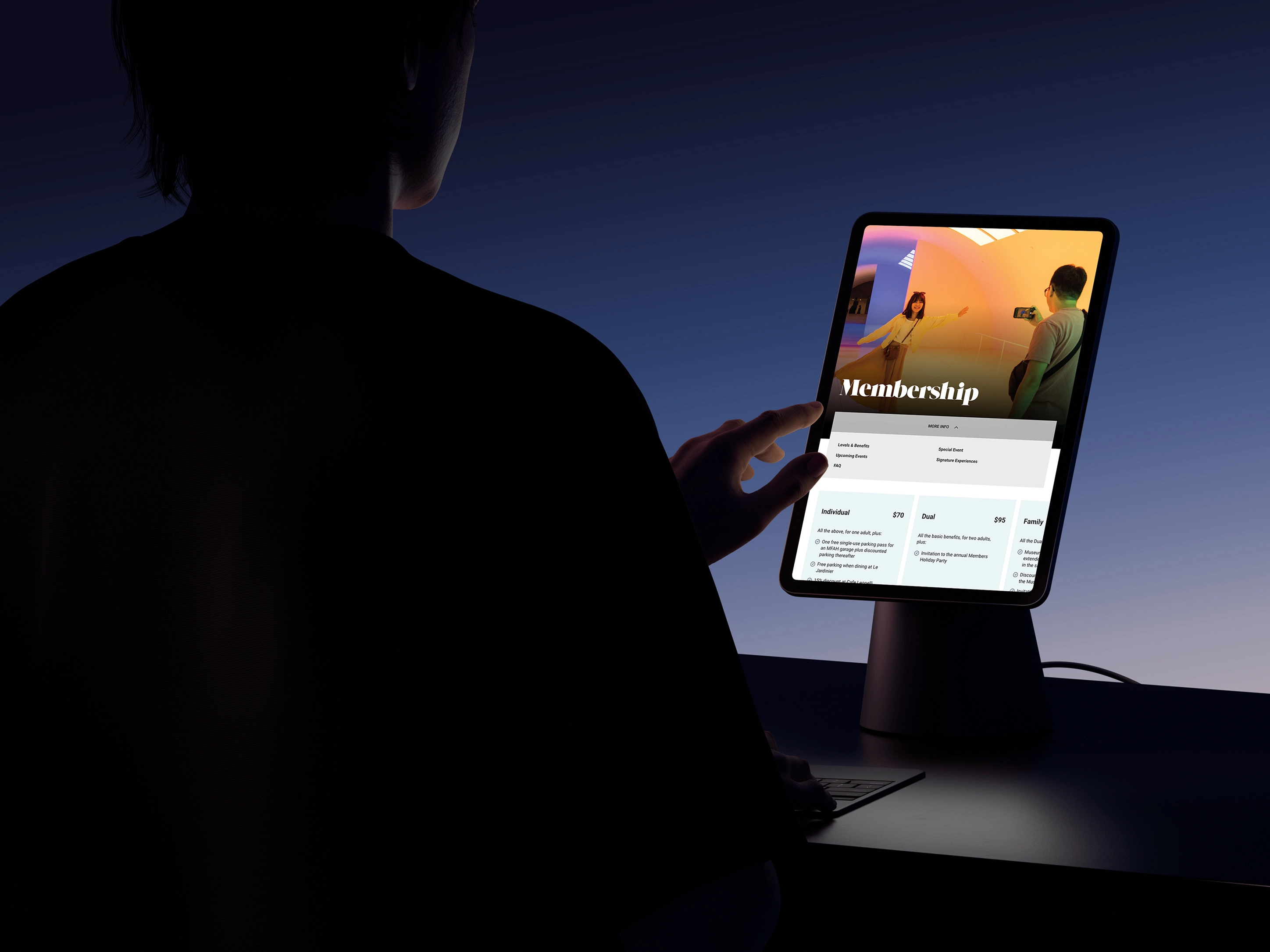 MFAH ipad Membership Page Design by OWDT
