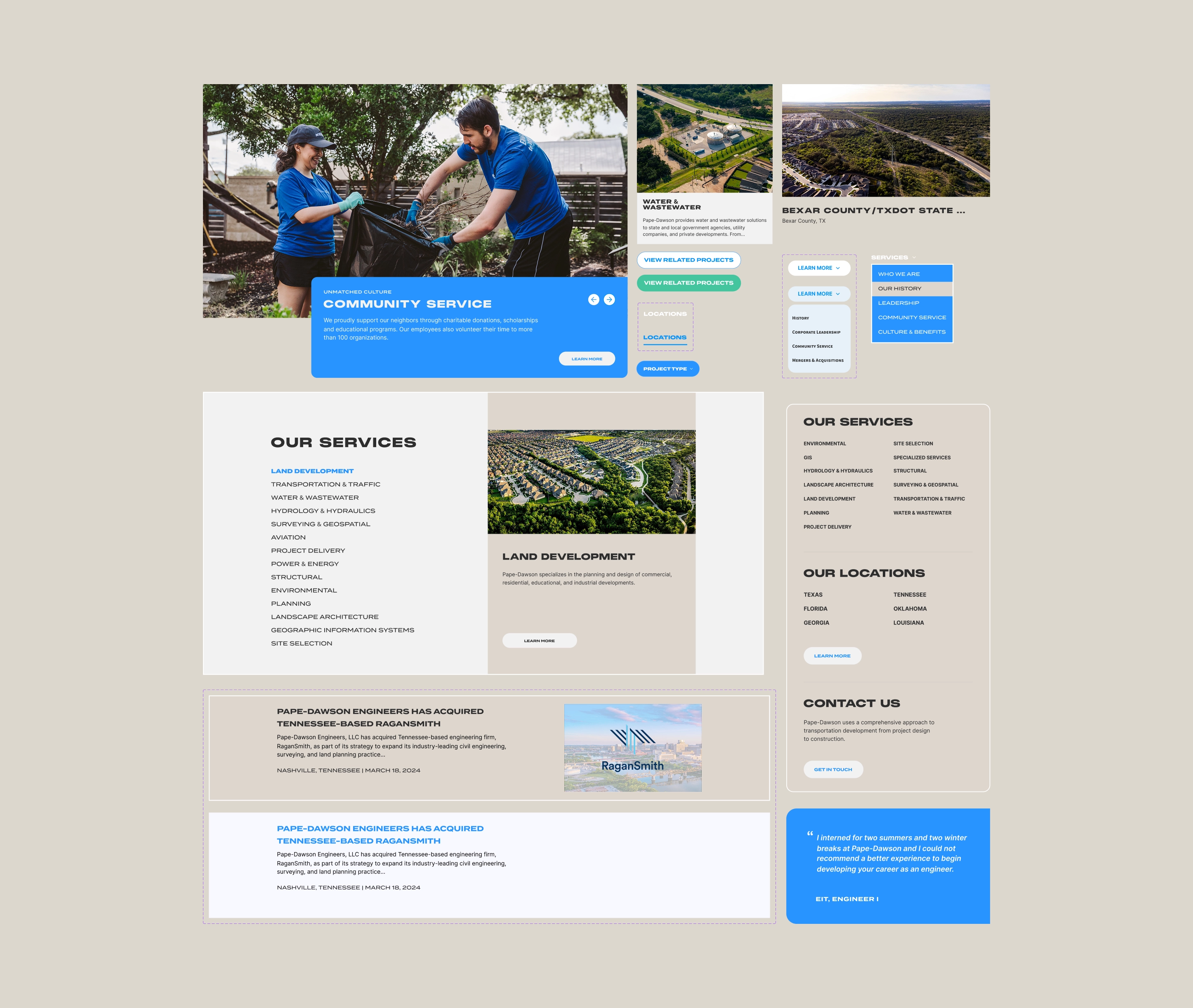 Interactive Web Design for Pape Dawson by OWDT
